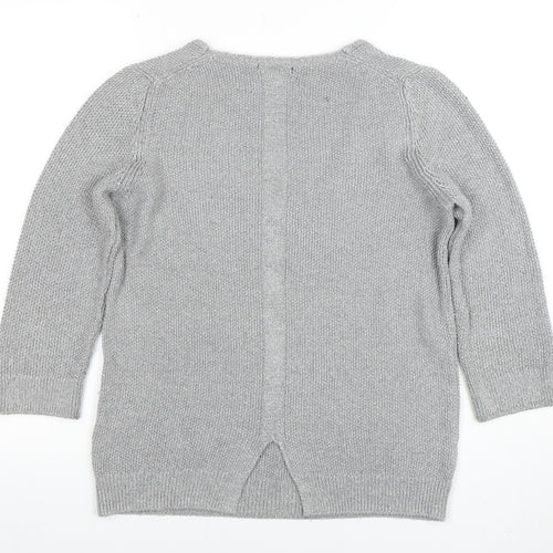 Massimo Dutti Women’s Grey V-Neck Knit Pullover Jumper M