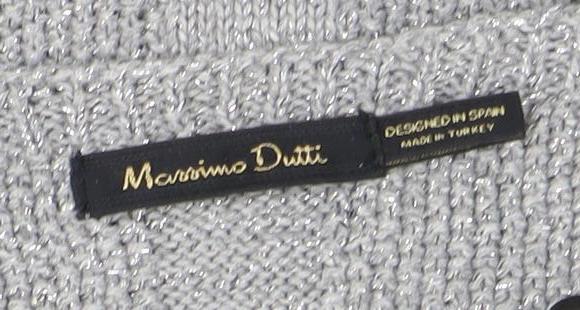 Massimo Dutti Women’s Grey V-Neck Knit Pullover Jumper M