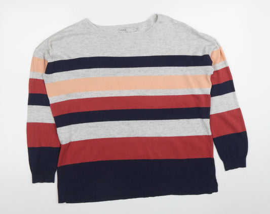 Oasis Women’s Multicoloured Striped Crew Neck Jumper Size M