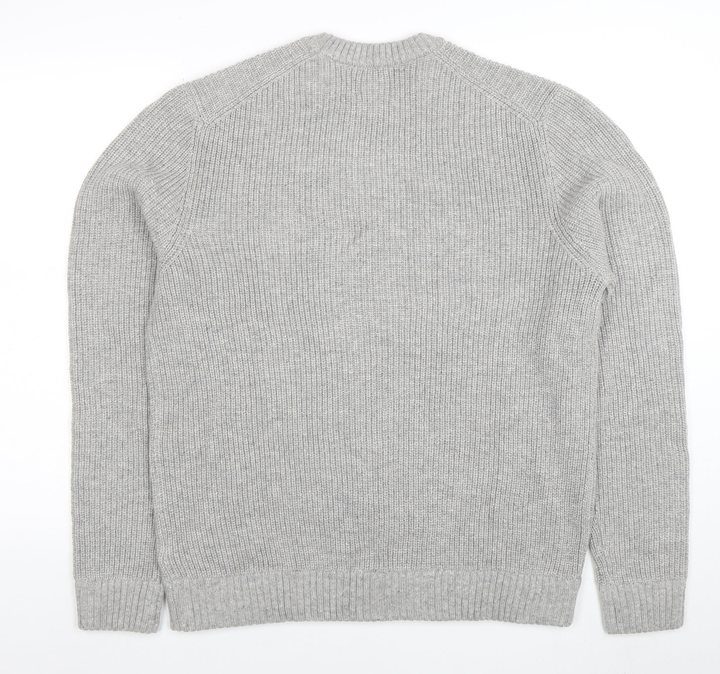 Marks and Spencer Mens Grey Lambswool Blend Crew Neck Jumper L