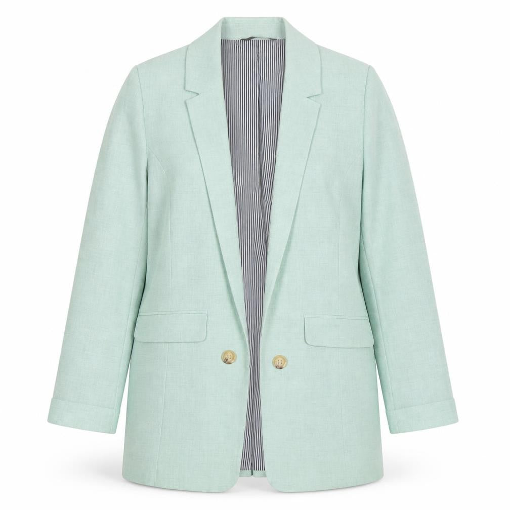 Front view of George Women’s Mint Green Single Breasted Blazer, size UK 8