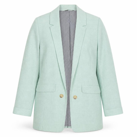 Front view of George Women’s Mint Green Single Breasted Blazer, size UK 8