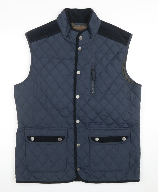Next Men's Blue Quilted Waistcoat L Padded Lightweight Gilet