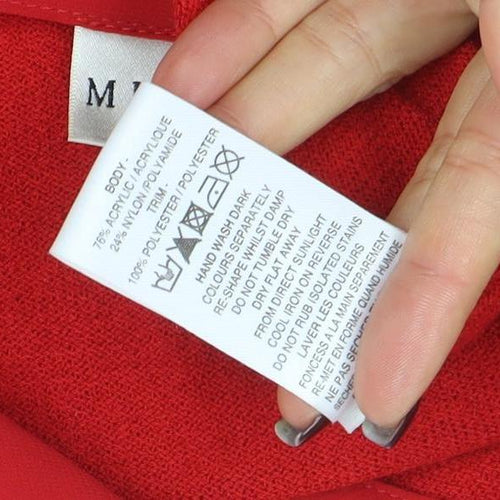 Minuet Women Red Size 14 Collared Button Cardigan