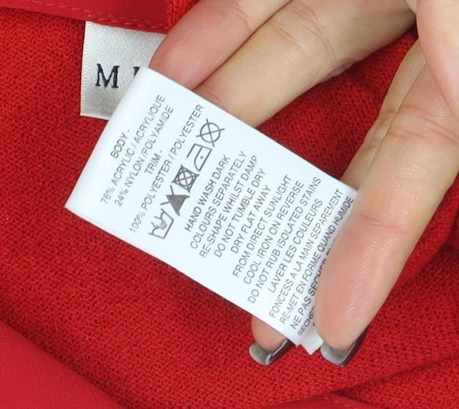 Minuet Women Red Size 14 Collared Button Cardigan