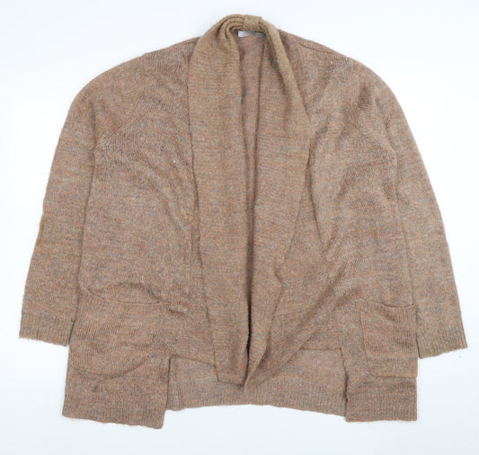 TU Women’s Beige Knit Open Front Long Sleeve Cardigan Size L