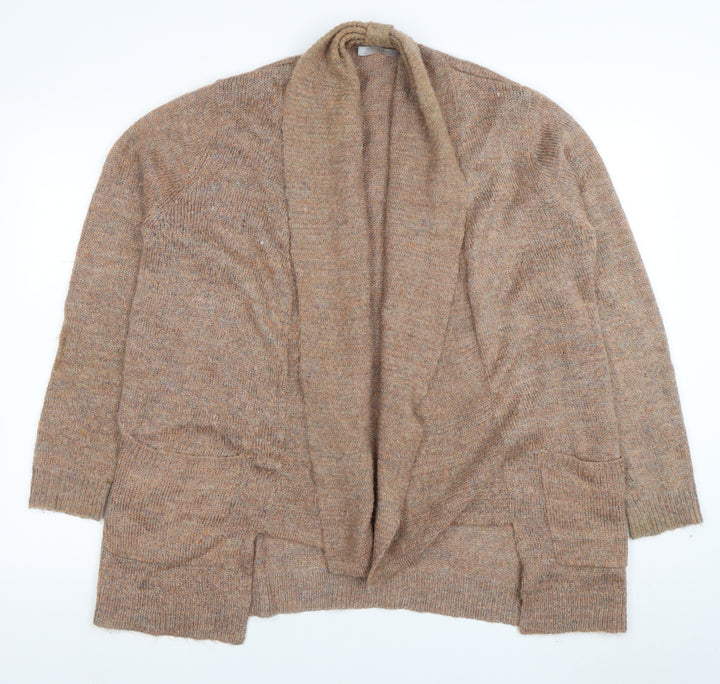TU Women’s Beige Knit Open Front Long Sleeve Cardigan Size L