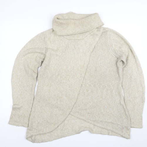 Apricot Women Beige Roll Neck Long Sleeve Knit Jumper Size 14