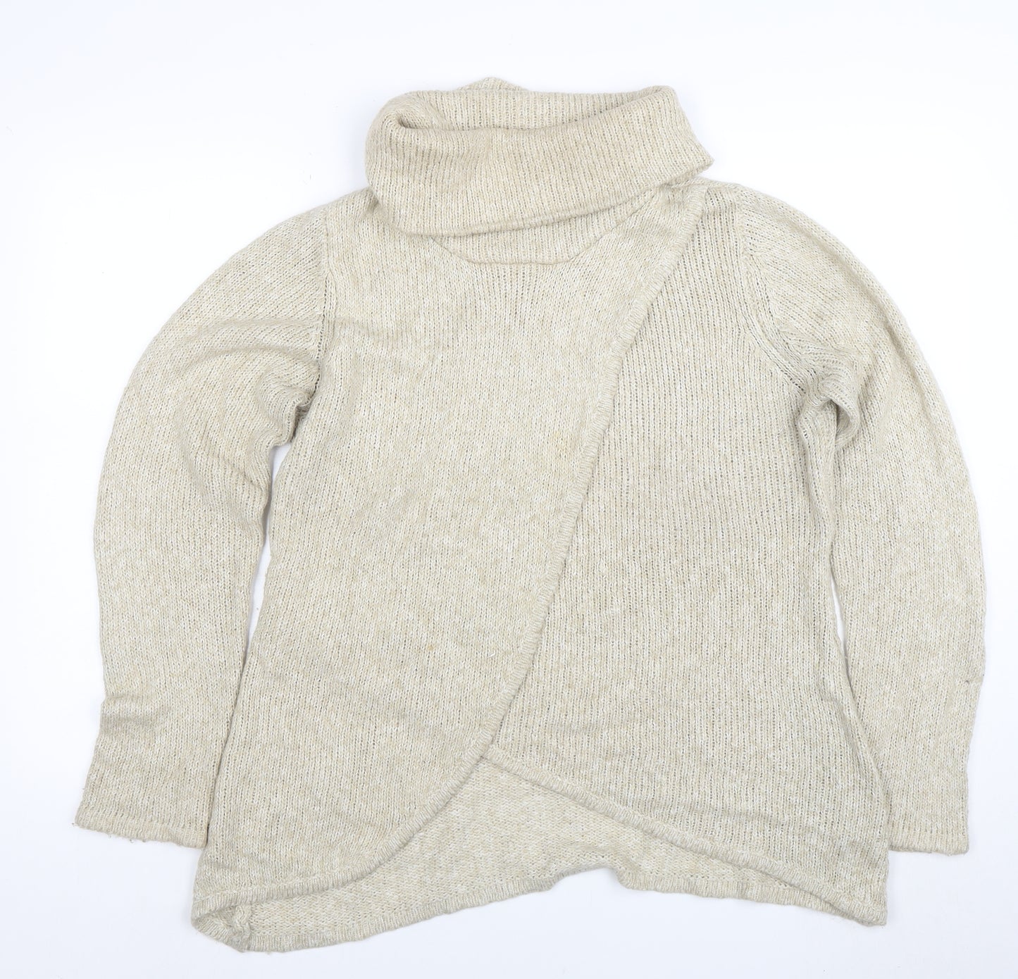 Apricot Women Beige Roll Neck Long Sleeve Knit Jumper Size 14