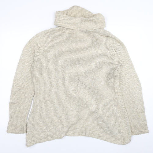 Apricot Women Beige Roll Neck Long Sleeve Knit Jumper Size 14