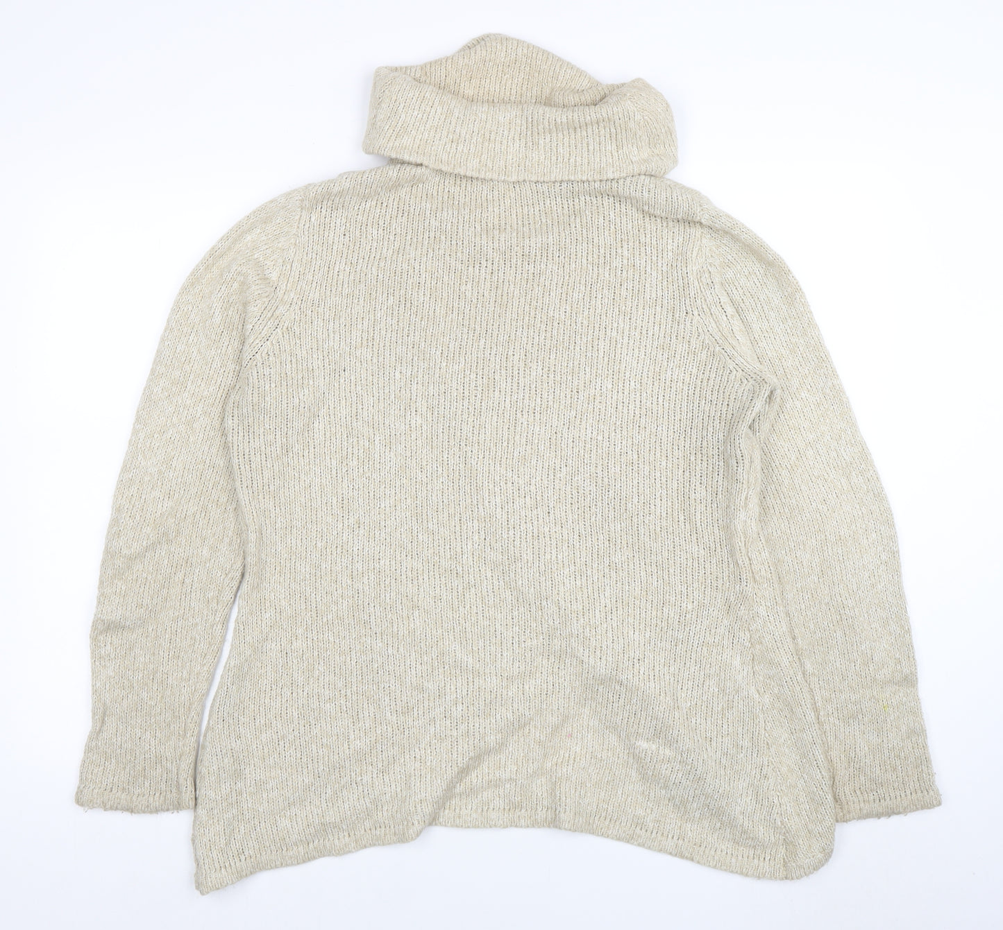 Apricot Women Beige Roll Neck Long Sleeve Knit Jumper Size 14