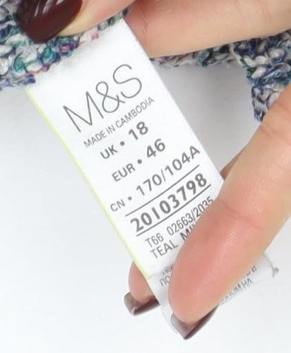 Marks and Spencer Women’s Multicoloured Size 18 Chunky Knit Cardigan