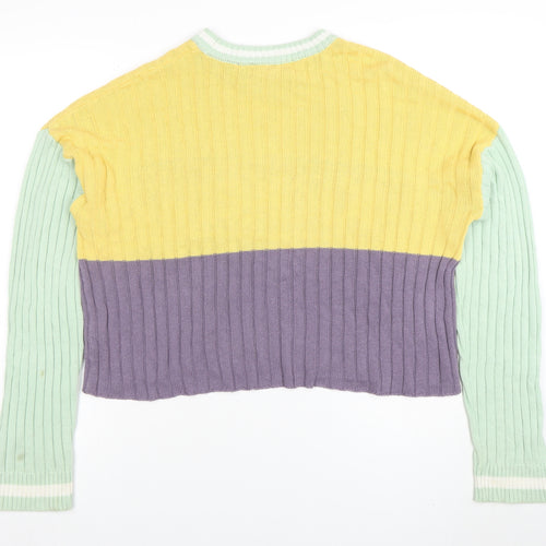Kickers Womens Multicoloured XS Ribbed Logo Crew Neck Jumper