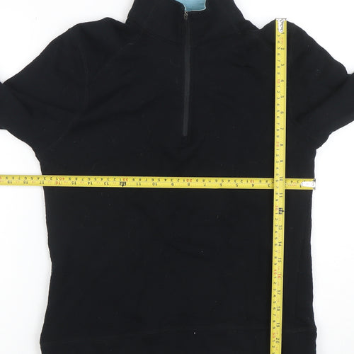 Kathmandu Women Black Merino Wool 1/2 Zip Pullover Hoodie Size 12