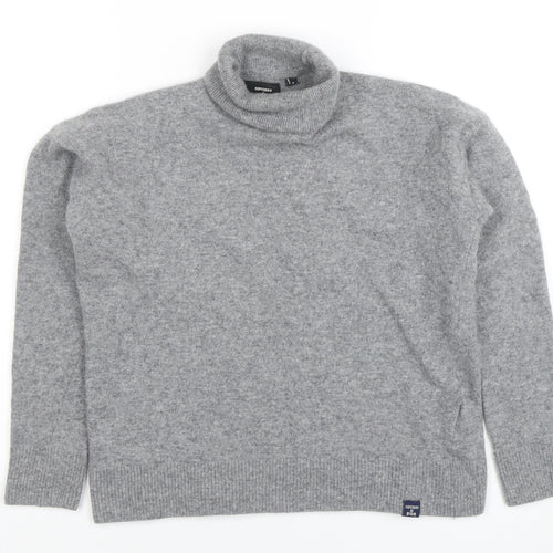 Superdry Womens Grey Wool Roll Neck Jumper Size 8