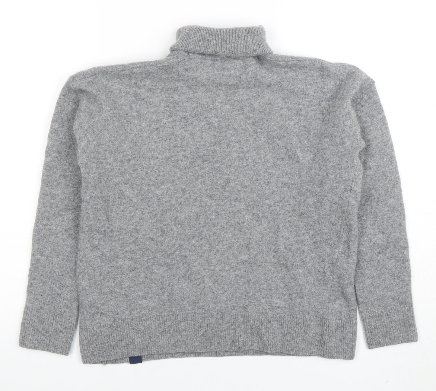 Superdry Womens Grey Wool Roll Neck Jumper Size 8