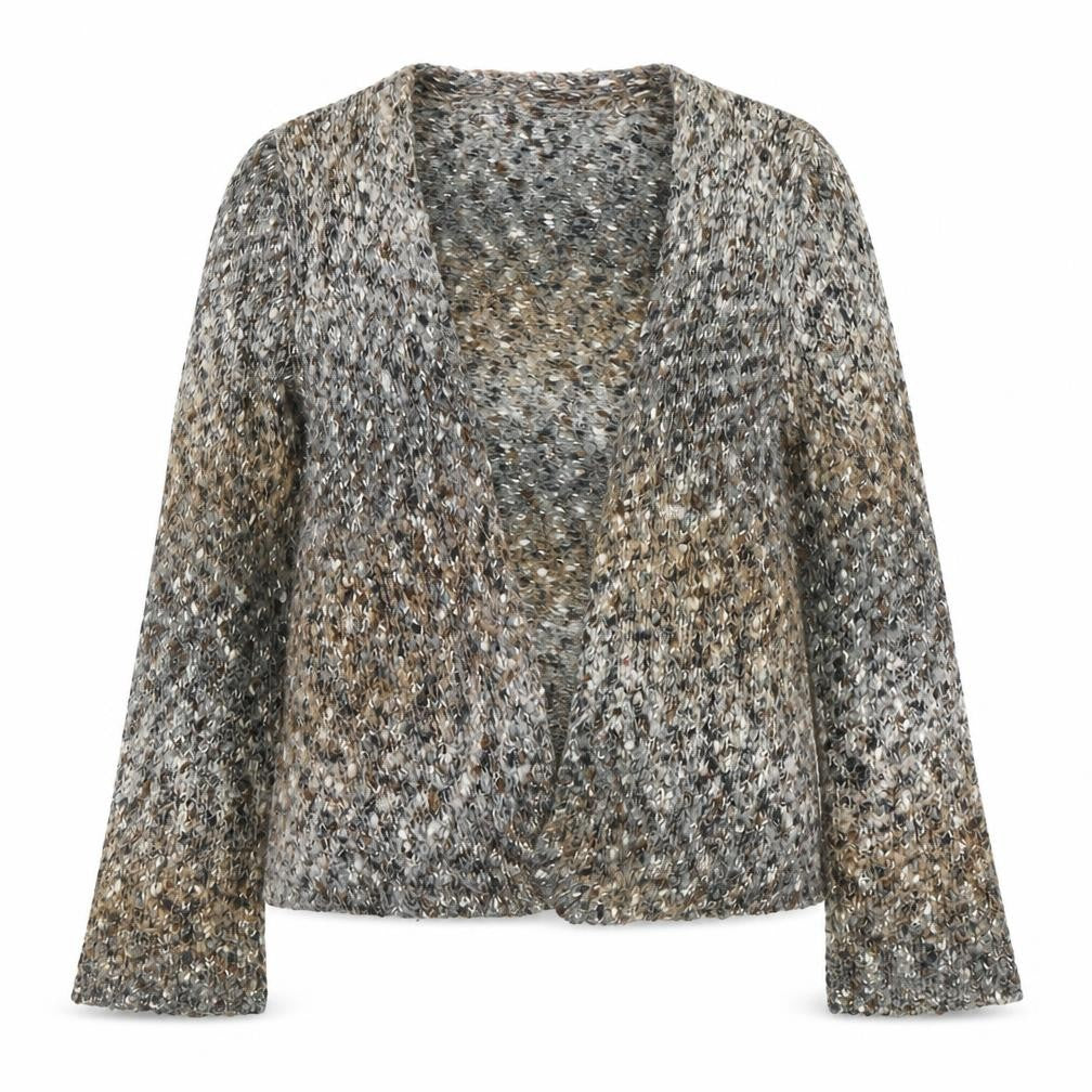 Front view of Marks & Spencer Per Una Women's Multicoloured Chunky Knit Cardigan, size S
