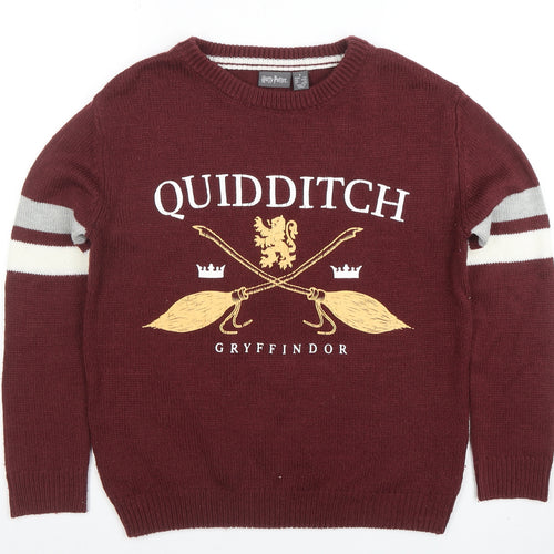 Harry Potter Womens Red Gryffindor Quidditch Sweater Size S