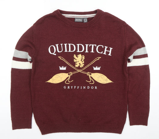 Harry Potter Womens Red Gryffindor Quidditch Sweater Size S