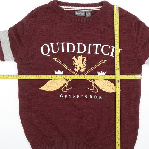 Harry Potter Womens Red Gryffindor Quidditch Sweater Size S