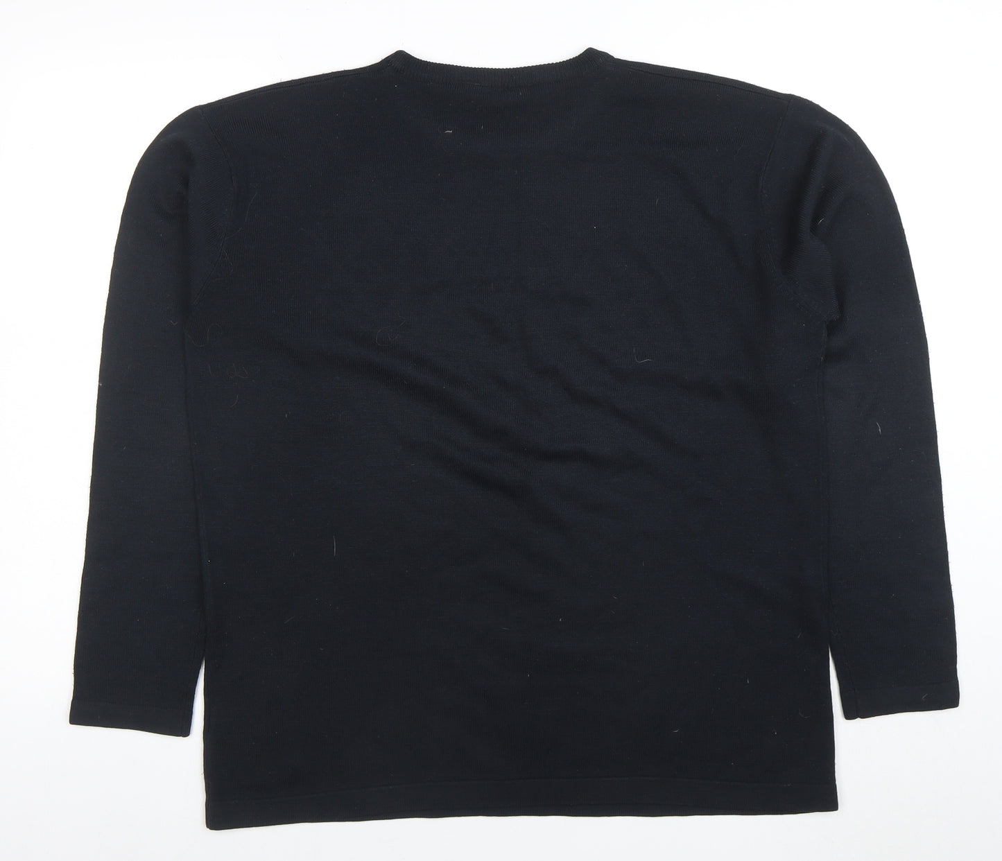 Cutting Edge Mens Blue Argyle Knit Crew Neck Acrylic Jumper M