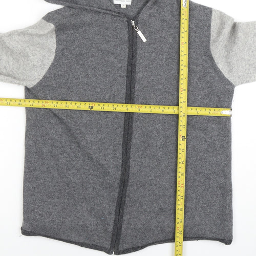 American Apparel & More Grey Wool Full Zip Hooded Women's M Jumper