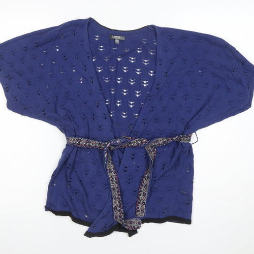 Marks and Spencer Teens Blue Open Knit Belted Cardigan XS