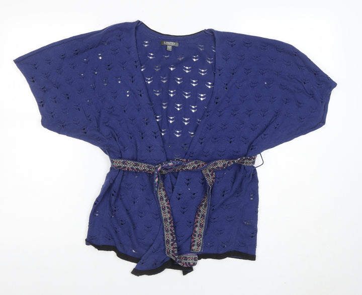 Marks and Spencer Teens Blue Open Knit Belted Cardigan XS