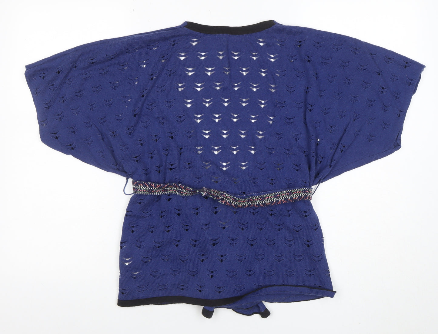 Marks and Spencer Teens Blue Open Knit Belted Cardigan XS