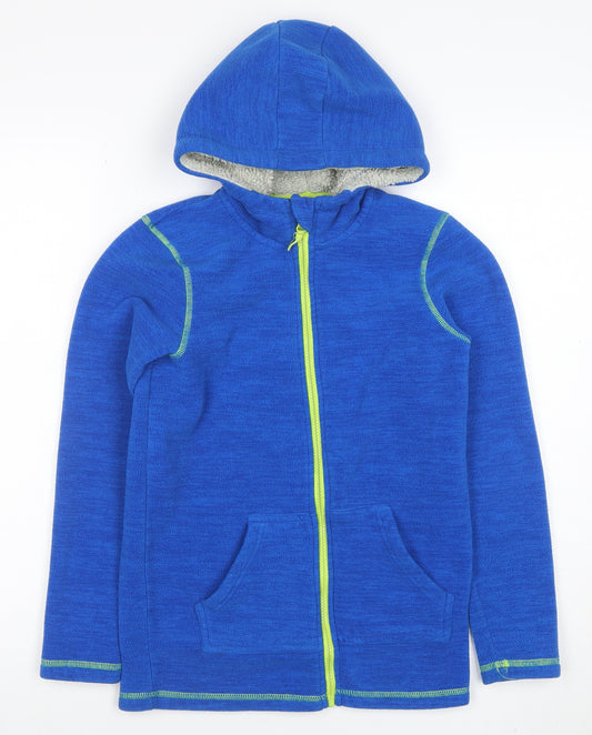 Mountain Warehouse Boys Blue Fleece Hooded Full Zip Jacket 11-12 Years