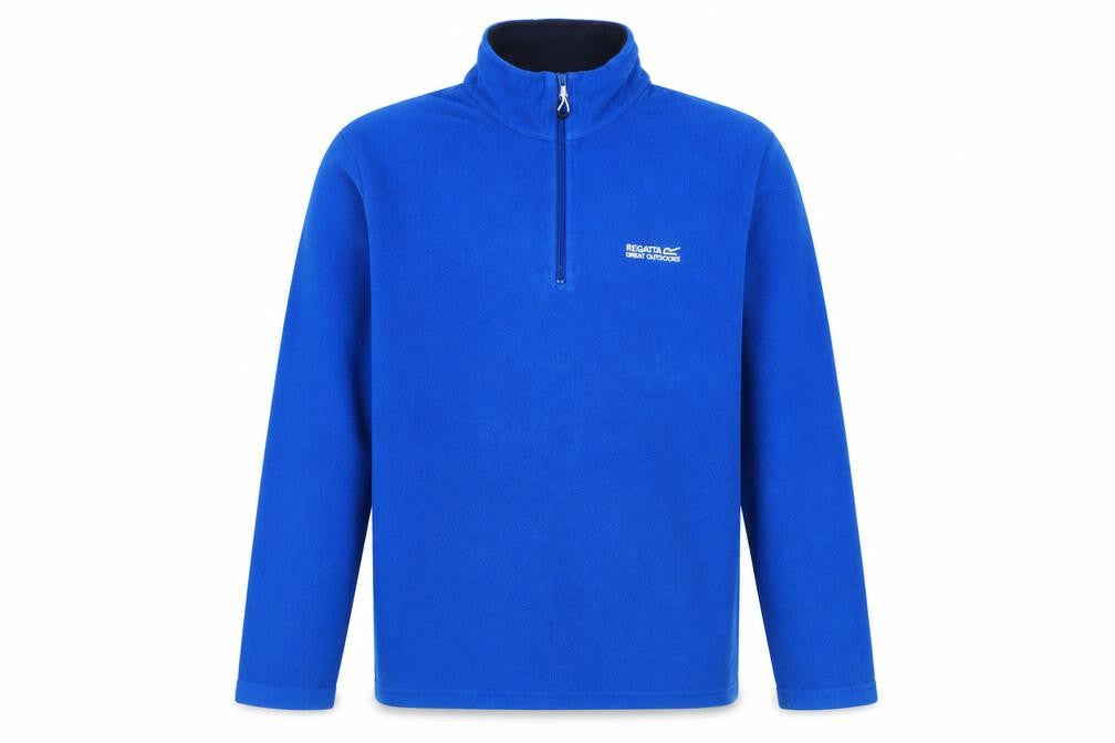 Front view of Regatta Men's Blue Fleece Half Zip Pullover Sweatshirt L