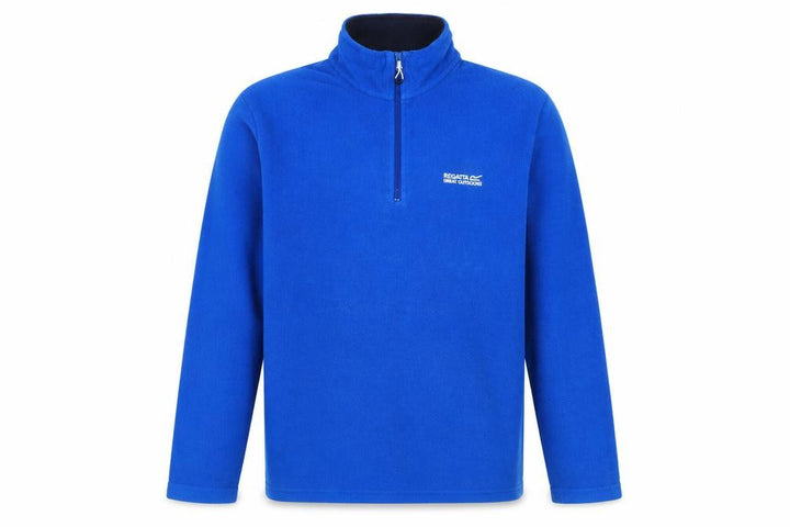 Front view of Regatta Men's Blue Fleece Half Zip Pullover Sweatshirt L
