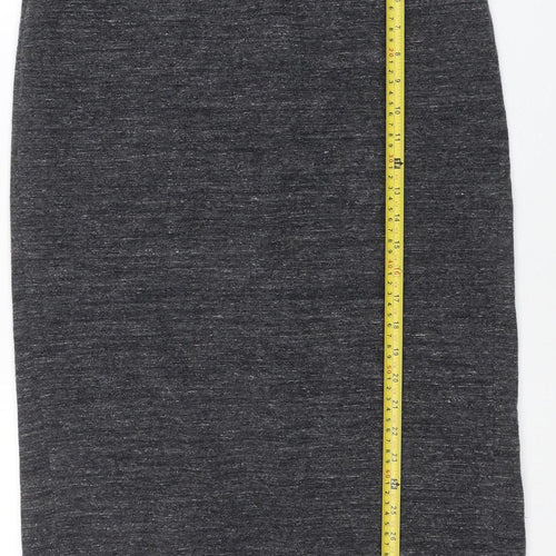 Zara Woman Grey Wool Blend Wrap Midi Skirt Women’s Size M