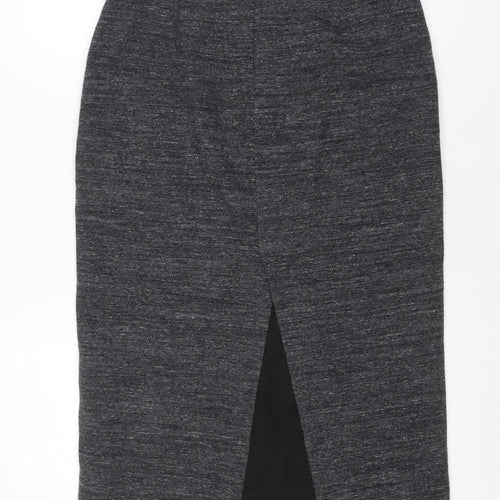 Zara Woman Grey Wool Blend Wrap Midi Skirt Women’s Size M