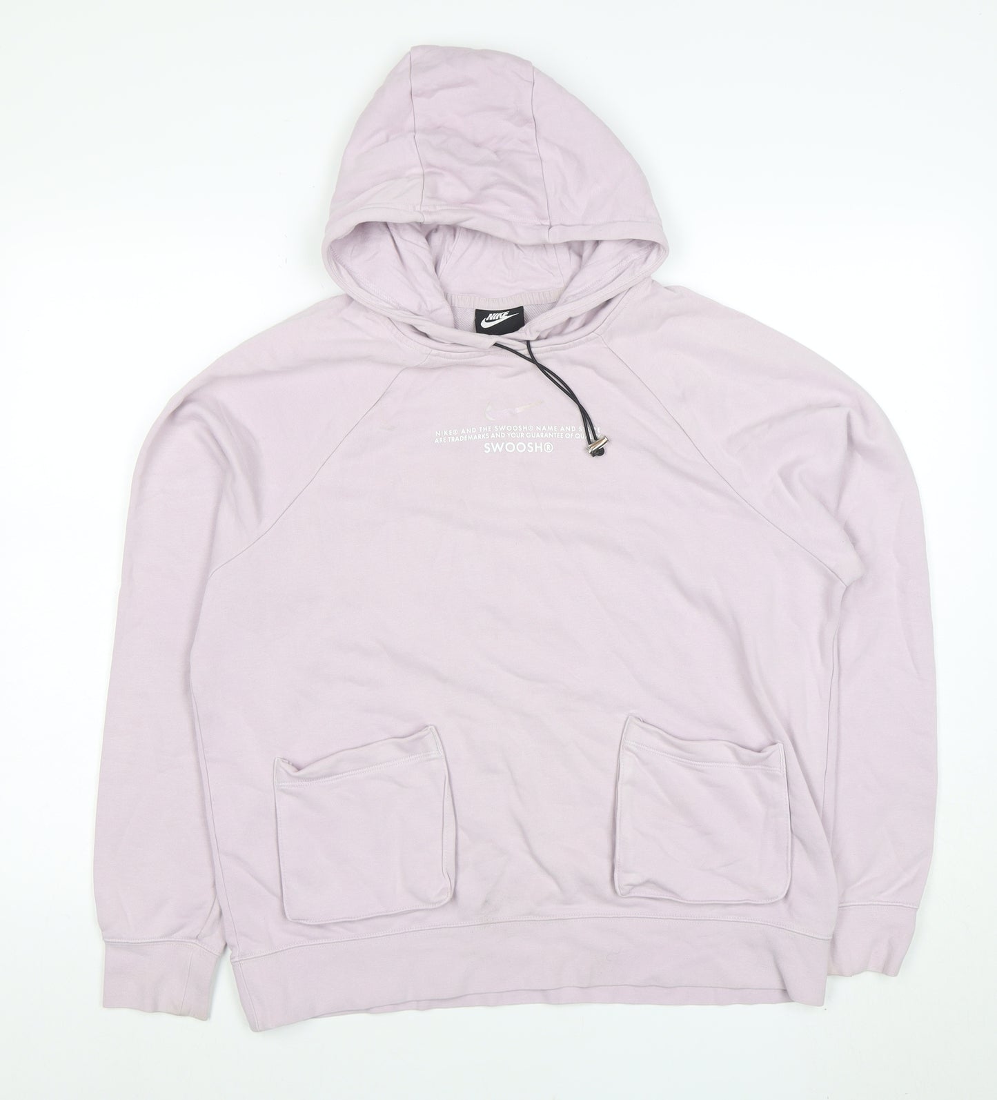 Nike Womens Lilac Pullover Hoodie M Cotton Blend Pockets