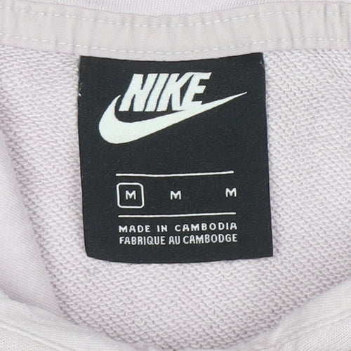 Nike Womens Lilac Pullover Hoodie M Cotton Blend Pockets