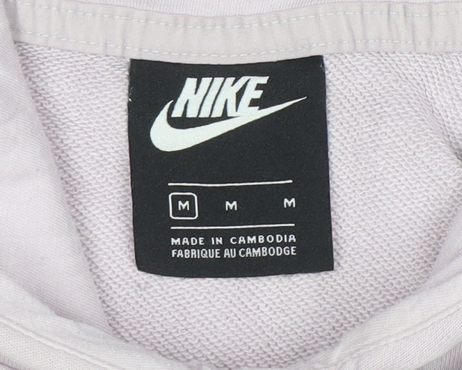 Nike Womens Lilac Pullover Hoodie M Cotton Blend Pockets