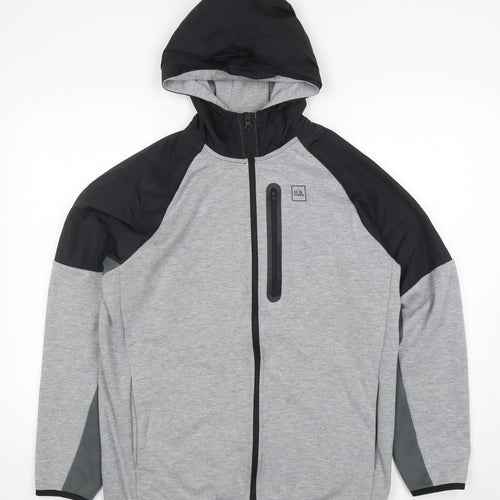 U.S. Athletic Men’s Grey Hooded Full Zip Sports Jacket Size L