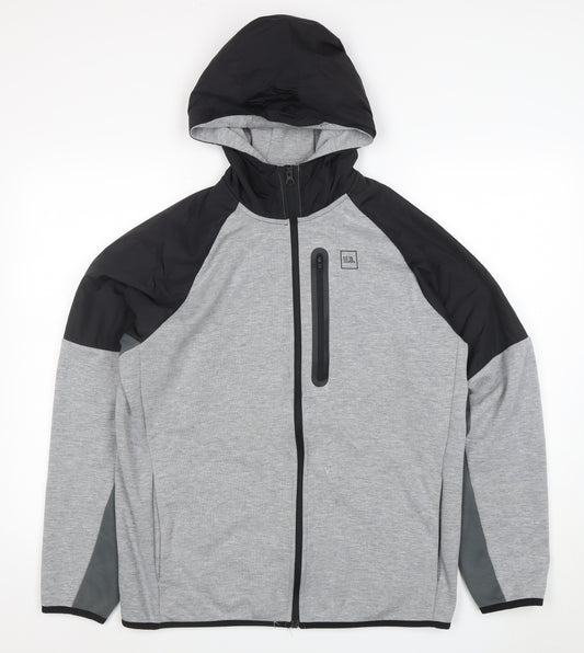 U.S. Athletic Men’s Grey Hooded Full Zip Sports Jacket Size L