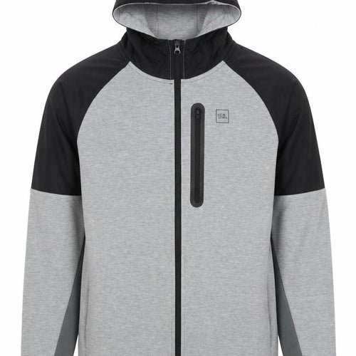 U.S. Athletic Men’s Grey Hooded Full Zip Sports Jacket Size L