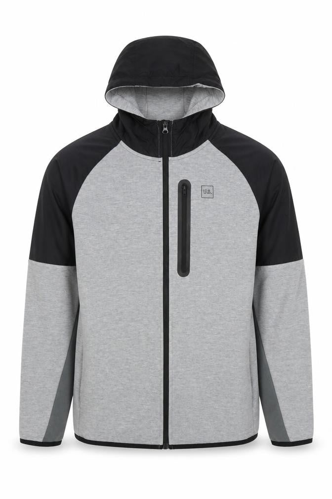 U.S. Athletic Men’s Grey Hooded Full Zip Sports Jacket Size L