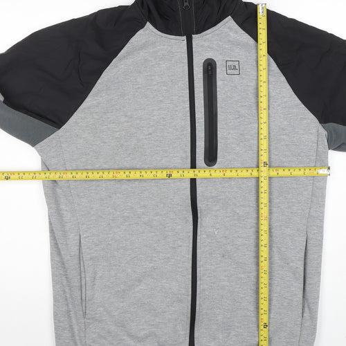 U.S. Athletic Men’s Grey Hooded Full Zip Sports Jacket Size L