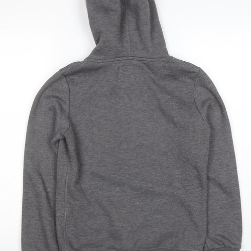 Superdry Women's Grey Pullover Hoodie XS Cotton Blend Graphic Print