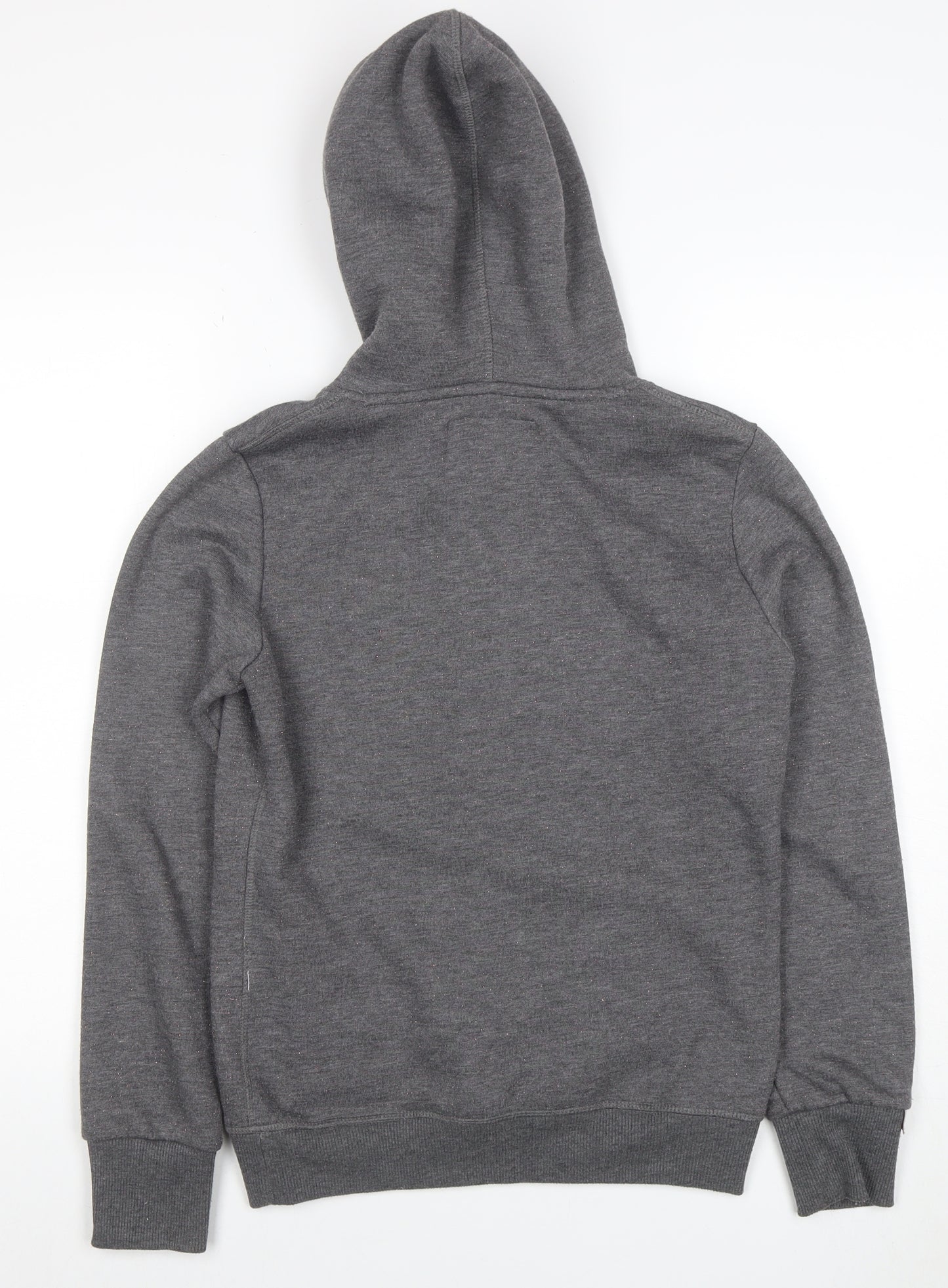 Superdry Women's Grey Pullover Hoodie XS Cotton Blend Graphic Print