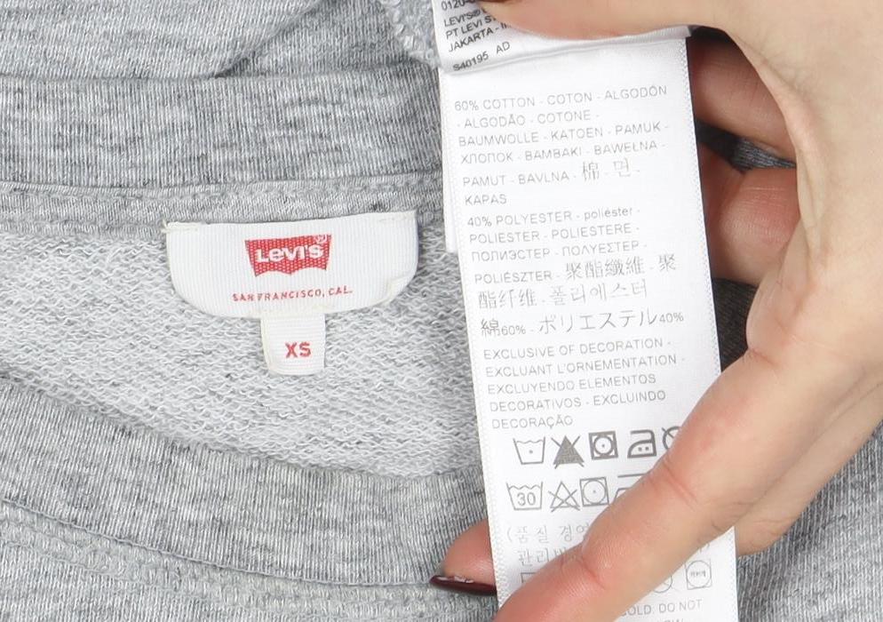 Levi's Womens Grey XS Crew Neck Pullover Sweatshirt