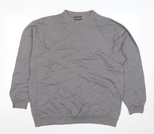Hawkshead Men's Grey XL Crew Neck Cotton Pullover Sweatshirt