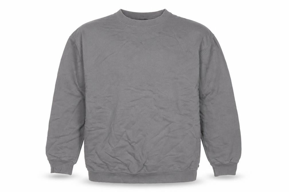 Front view of Hawkshead Men's Grey XL Crew Neck Cotton Pullover Sweatshirt