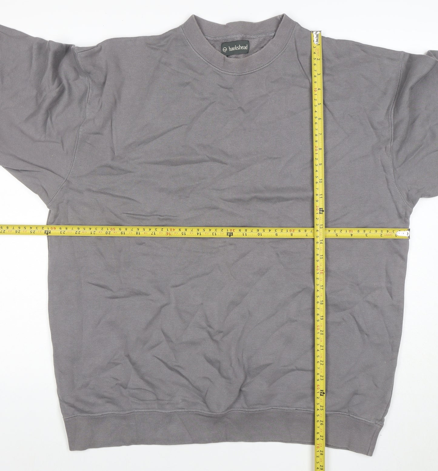 Hawkshead Men's Grey XL Crew Neck Cotton Pullover Sweatshirt