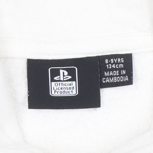 PlayStation Boys White Pullover Hoodie 8-9 Years Official Licensed Product