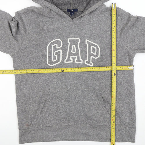 GAP Men Grey Pullover Hoodie Medium Logo Graphic Sweatshirt